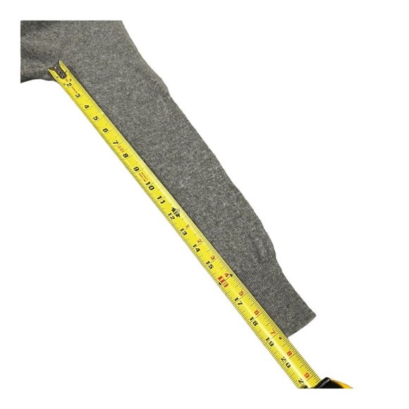 Theory Gray Athletic Stripe Crew Long Sleeve Cashmere Sweater Jumper Size P ECU - Picture 7 of 12